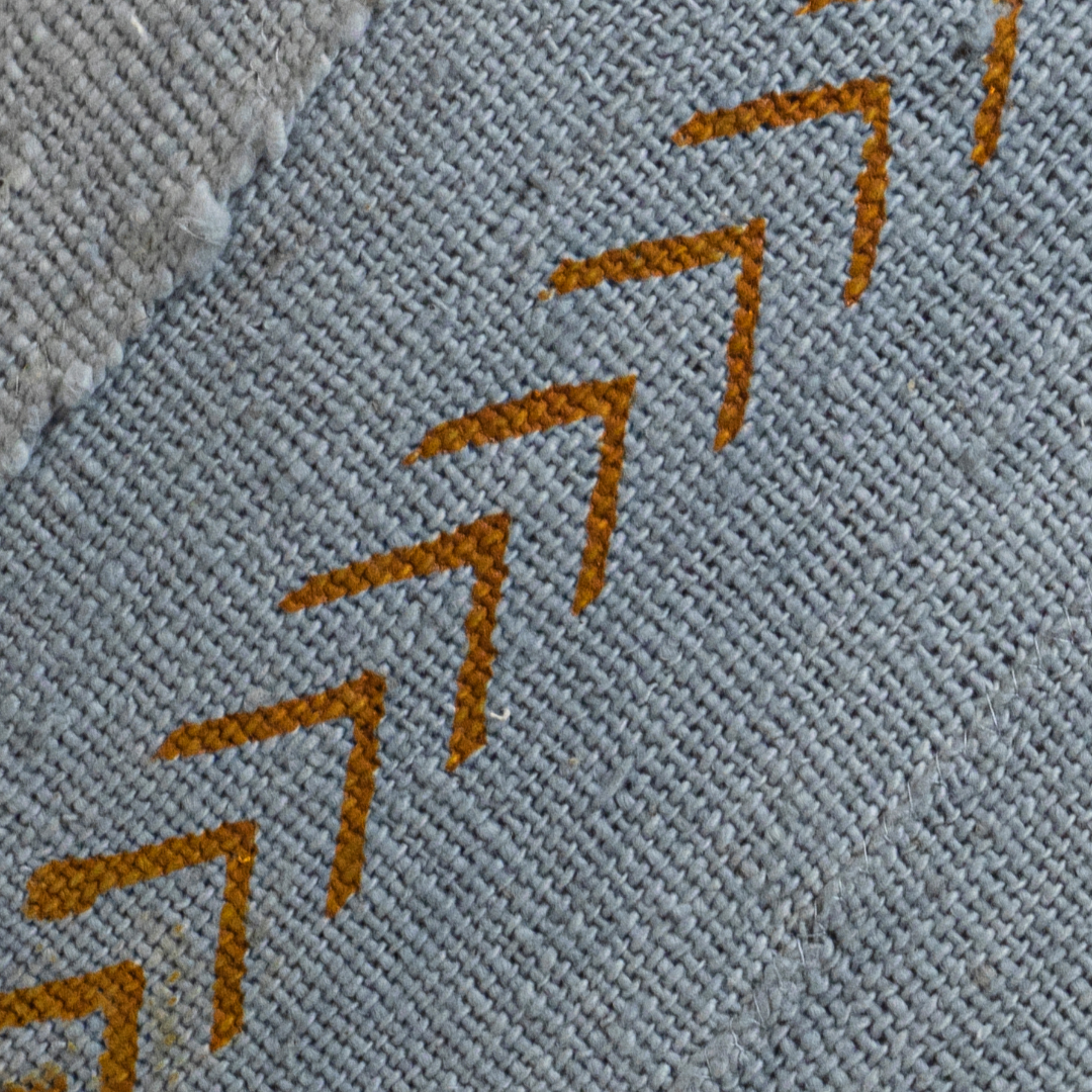 orange chevron mud cloth pillow