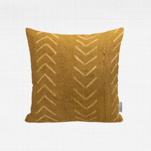 yellow chevron mud cloth pillow