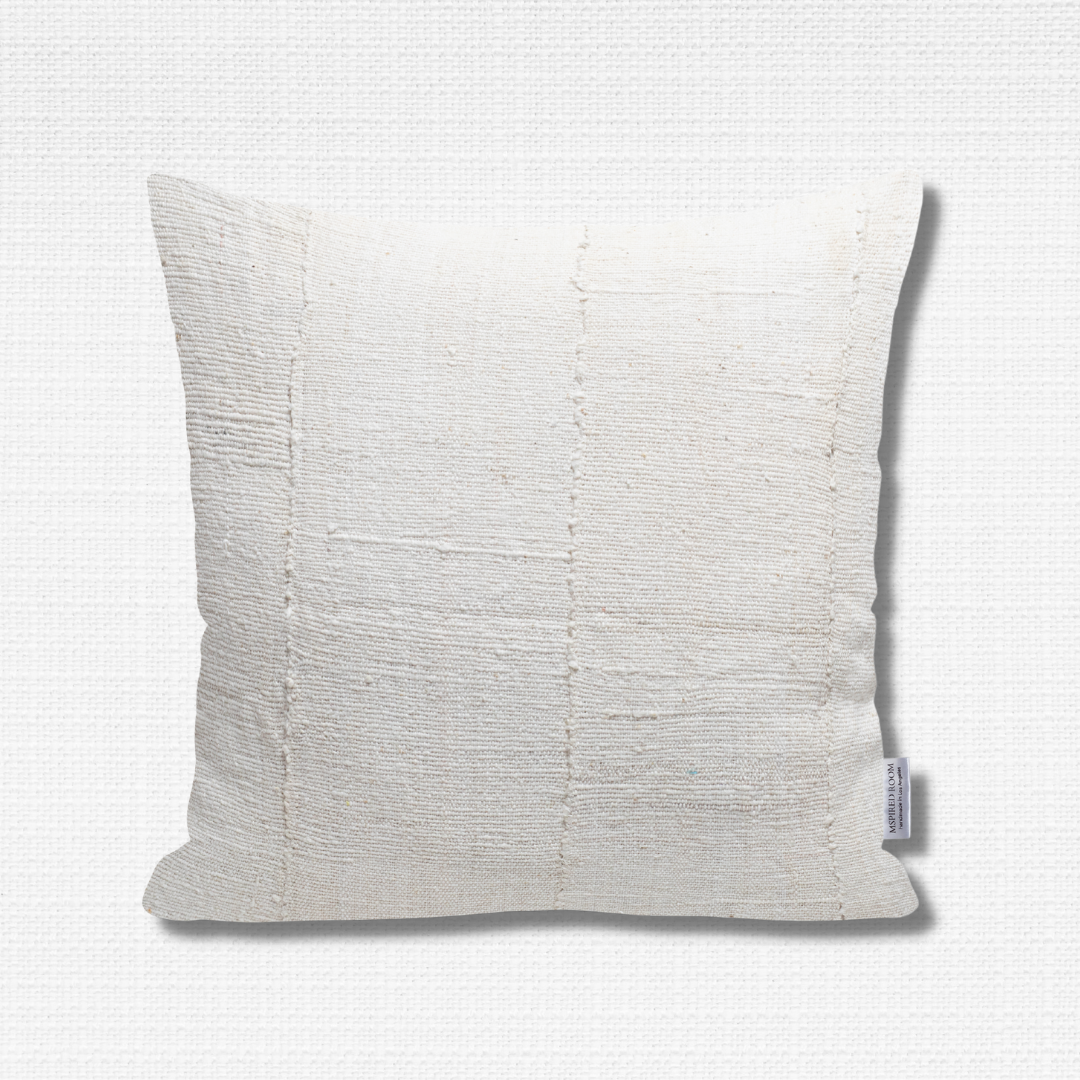 White Mud Cloth Pillow